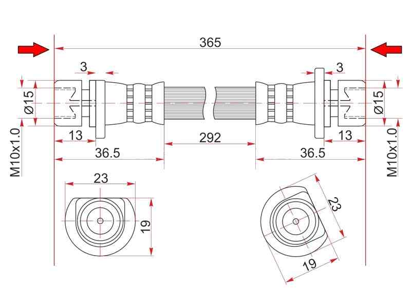 ШЛАНГ ТОРМОЗНОЙ MIYACO BHH362