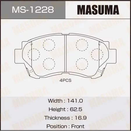 КОЛОДКИ ТОРМОЗНЫЕ ДИСКОВЫЕ MASUMA MS1228