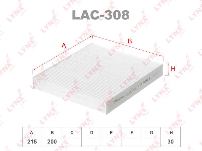 ФИЛЬТР САЛОННЫЙ LYNXauto LAC308