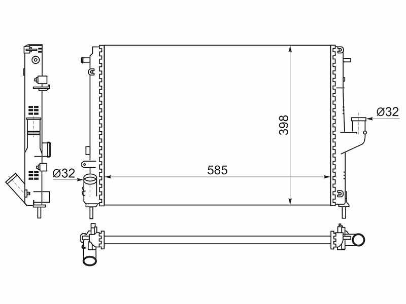 РАДИАТОР СИСТЕМЫ ОХЛАЖДЕНИЯ ДВС SAT RN0002082