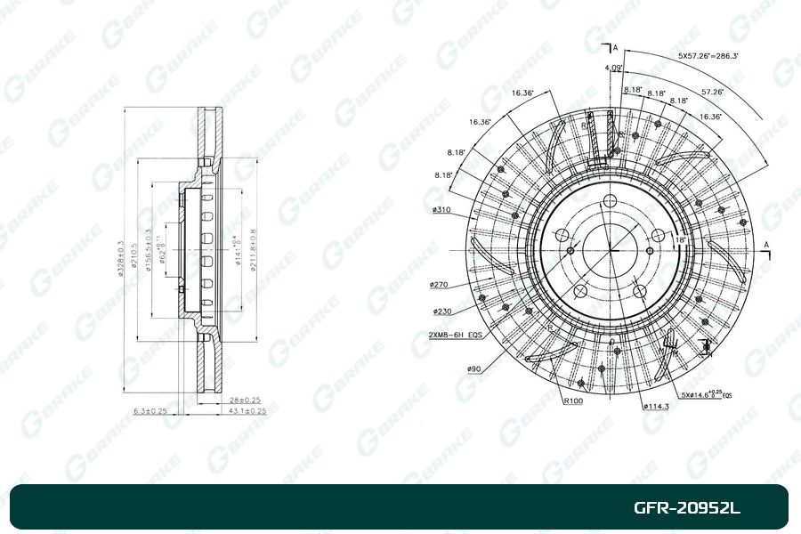 ДИСК ТОРМОЗНОЙ G-BRAKE GFR20952L