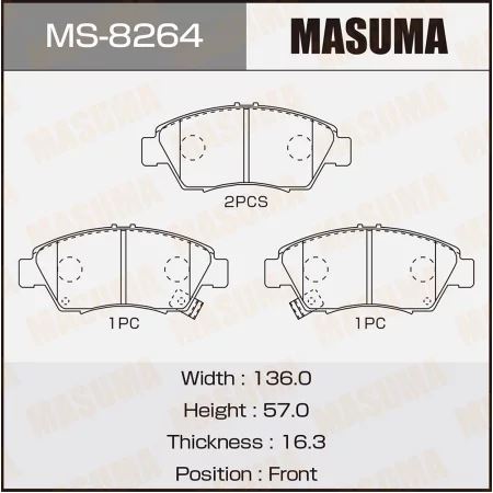 КОЛОДКИ ТОРМОЗНЫЕ ДИСКОВЫЕ MASUMA MS8264