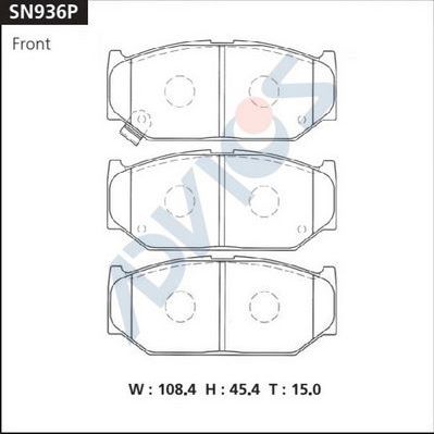 КОЛОДКИ ТОРМОЗНЫЕ ДИСКОВЫЕ ADVICS SN936P