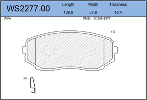 КОЛОДКИ ТОРМОЗНЫЕ ДИСКОВЫЕ JEENICE WS227700