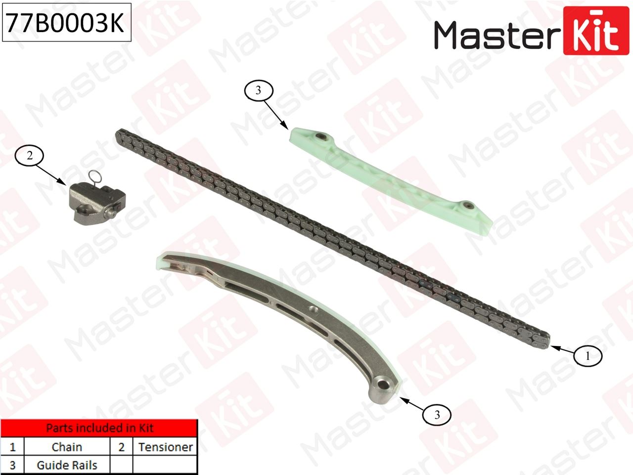 РЕМКОМПЛЕКТ ЦЕПИ ГРМ MASTERKIT 77B0003K