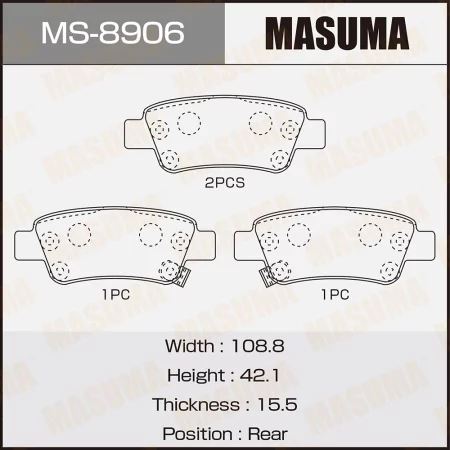 КОЛОДКИ ТОРМОЗНЫЕ ДИСКОВЫЕ MASUMA MS8906