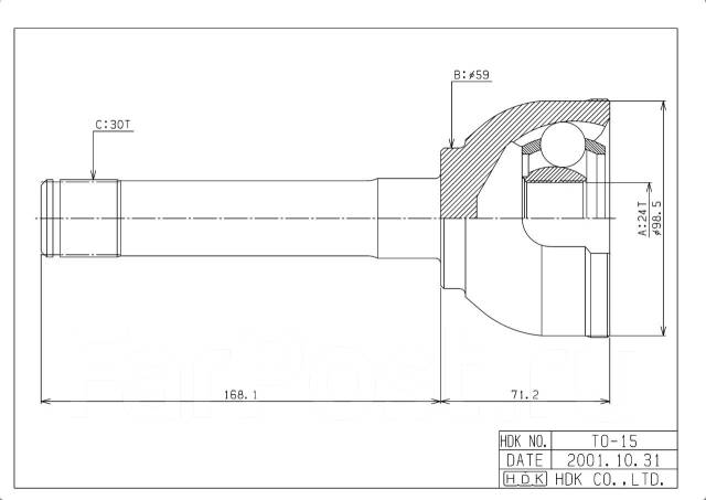 ШРУС ВНЕШНИЙ (НАРУЖНИЙ) HDK TOM015A