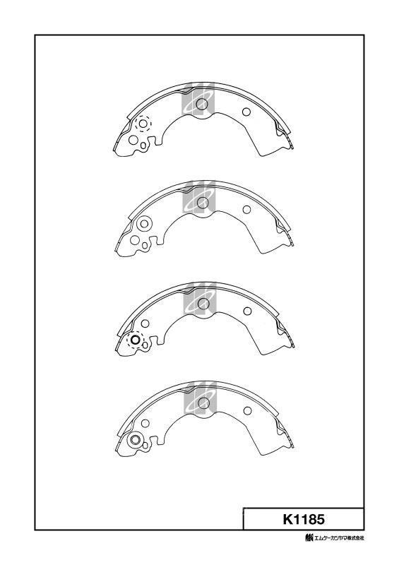 КОЛОДКИ ТОРМОЗНЫЕ БАРАБАННЫЕ KASHIYAMA K1185