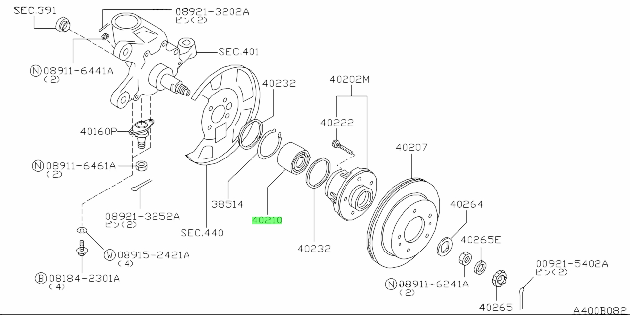ПОДШИПНИК СТУПИЦЫ NISSAN 402101P400