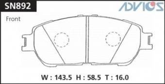 КОЛОДКИ ТОРМОЗНЫЕ ДИСКОВЫЕ ADVICS SN892