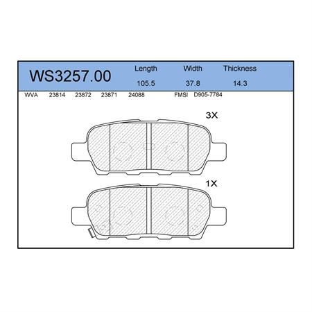КОЛОДКИ ТОРМОЗНЫЕ ДИСКОВЫЕ JEENICE WS325700
