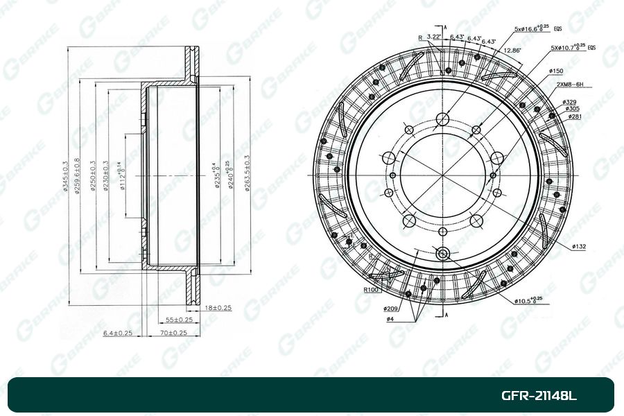 ДИСК ТОРМОЗНОЙ G-BRAKE GFR21148L