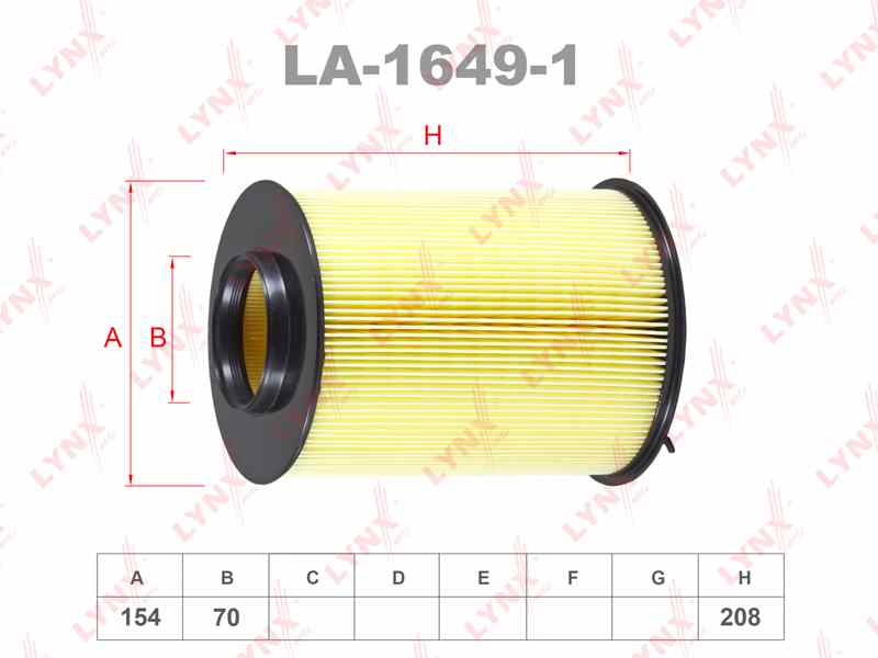 ФИЛЬТР ВОЗДУШНЫЙ LYNXauto LA16491