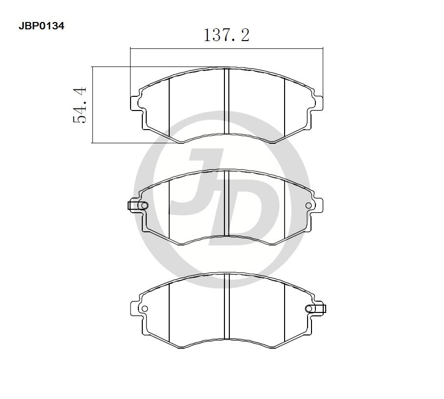 КОЛОДКИ ТОРМОЗНЫЕ ДИСКОВЫЕ JD JBP0134