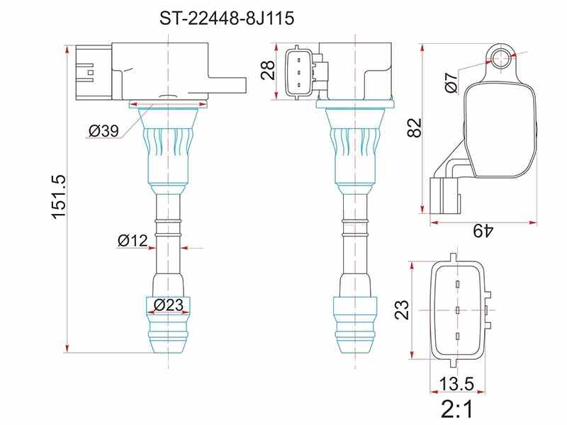 КАТУШКА ЗАЖИГАНИЯ SAT ST224488J115