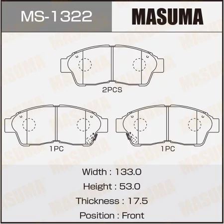 КОЛОДКИ ТОРМОЗНЫЕ ДИСКОВЫЕ MASUMA MS1322