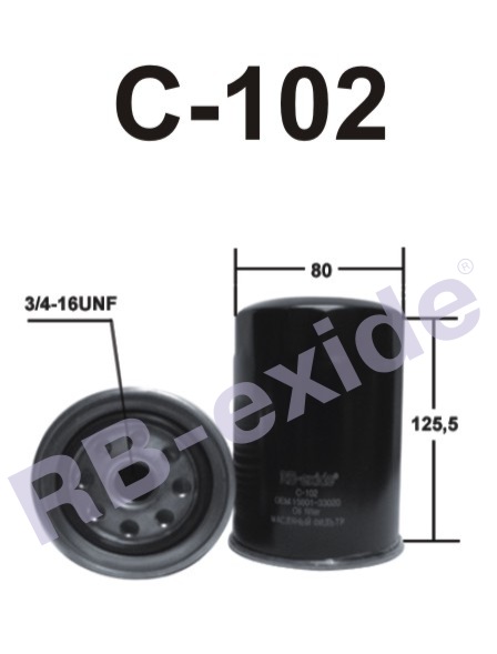 ФИЛЬТР МАСЛЕННЫЙ RBEXIDE С102