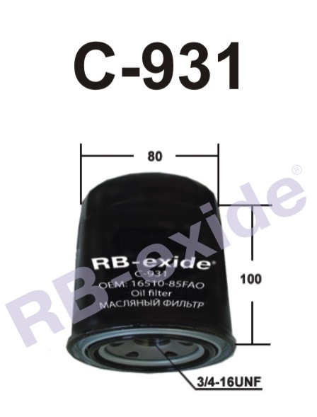 ФИЛЬТР МАСЛЕННЫЙ RBEXIDE C931