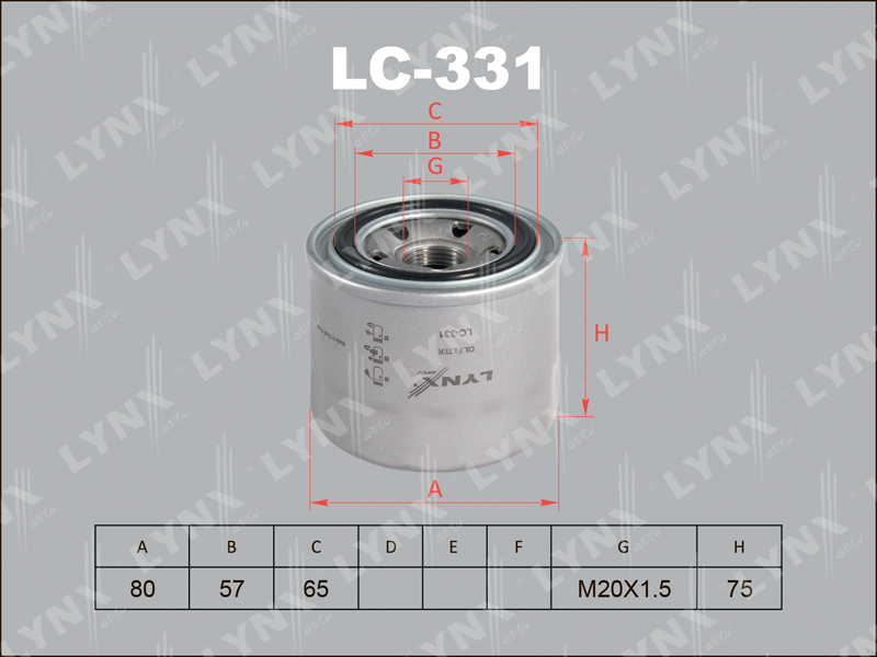 ФИЛЬТР МАСЛЯНЫЙ LYNXauto LC331