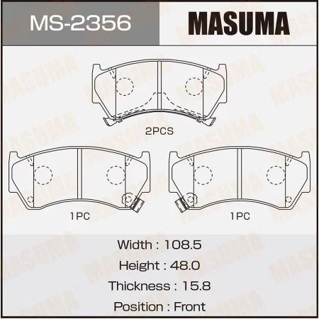 КОЛОДКИ ТОРМОЗНЫЕ ДИСКОВЫЕ MASUMA MS2356