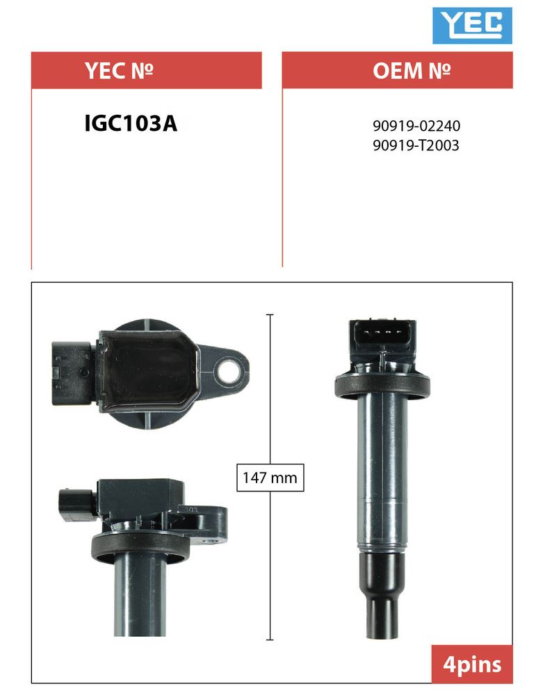 КАТУШКА ЗАЖИГАНИЯ YEC IGC103A