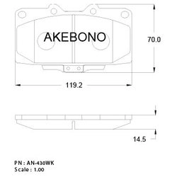 КОЛОДКИ ТОРМОЗНЫЕ ДИСКОВЫЕ AKEBONO AN430WK