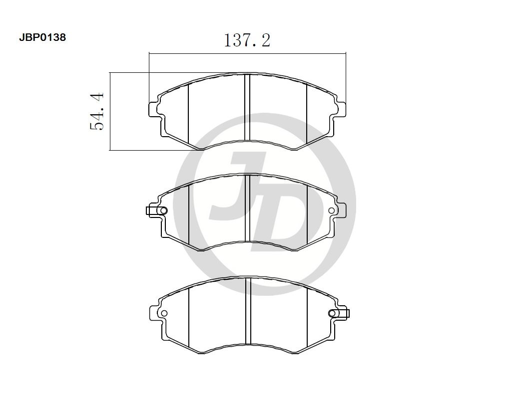 КОЛОДКИ ТОРМОЗНЫЕ ДИСКОВЫЕ JD JBP0138