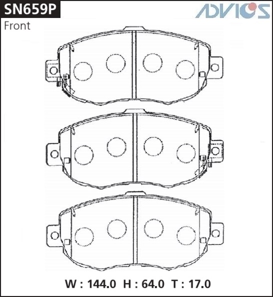 КОЛОДКИ ТОРМОЗНЫЕ ДИСКОВЫЕ ADVICS SN659P