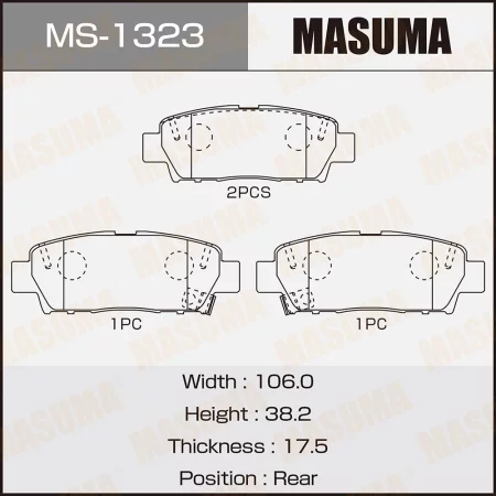 КОЛОДКИ ТОРМОЗНЫЕ ДИСКОВЫЕ MASUMA MS1323