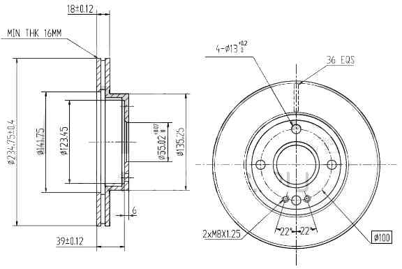 ДИСК ТОРМОЗНОЙ JD JBD0064