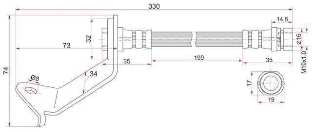 ШЛАНГ ТОРМОЗНОЙ SAT STEC014381XA