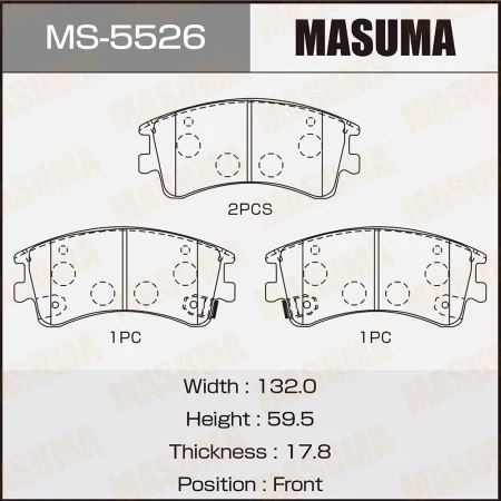 КОЛОДКИ ТОРМОЗНЫЕ ДИСКОВЫЕ MASUMA MS5526