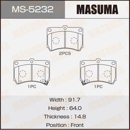 КОЛОДКИ ТОРМОЗНЫЕ ДИСКОВЫЕ MASUMA MS5232