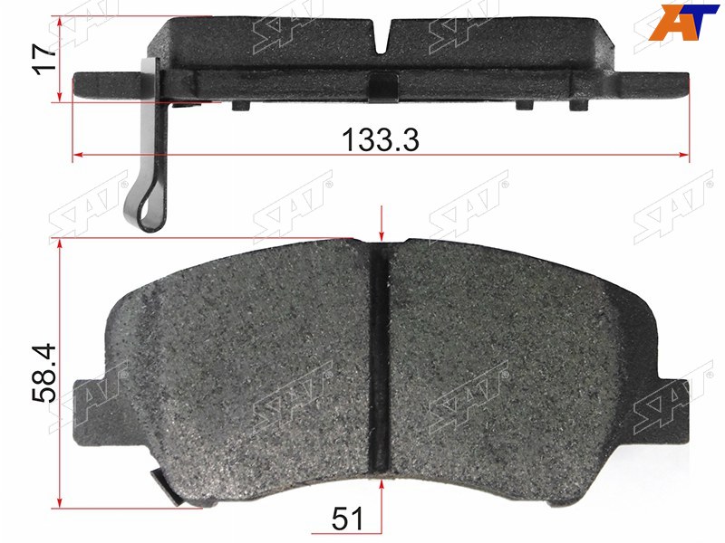 КОЛОДКИ ТОРМОЗНЫЕ ДИСКОВЫЕ SAT ST581011RA00