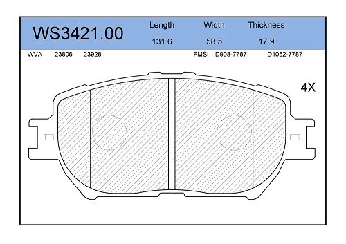 КОЛОДКИ ТОРМОЗНЫЕ ДИСКОВЫЕ JEENICE WS342100