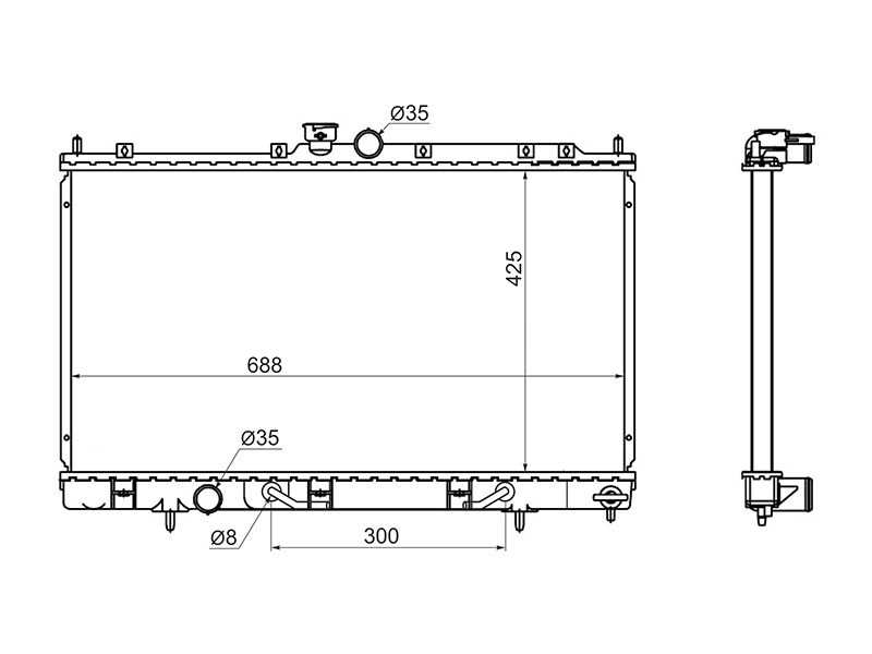 РАДИАТОР СИСТЕМЫ ОХЛАЖДЕНИЯ ДВС SAT SGMC00088