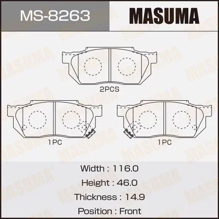 КОЛОДКИ ТОРМОЗНЫЕ ДИСКОВЫЕ MASUMA MS8263