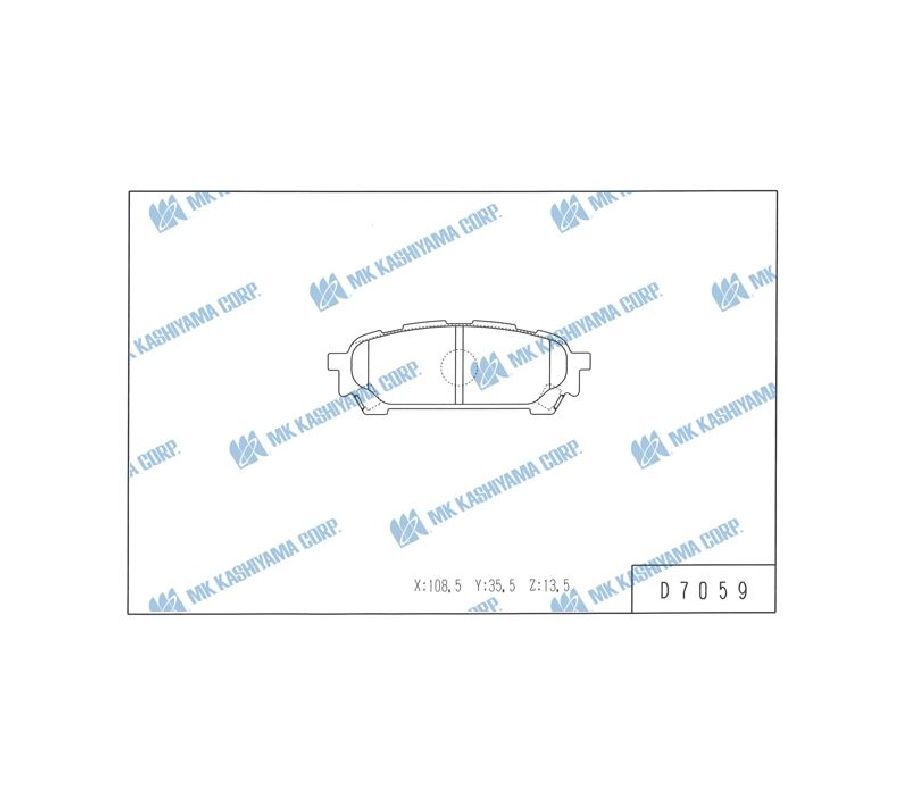 КОЛОДКИ ТОРМОЗНЫЕ ДИСКОВЫЕ KASHIYAMA D7059