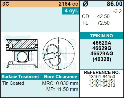 ПОРШЕНЬ ДВС TEIKIN 46629A 0.50