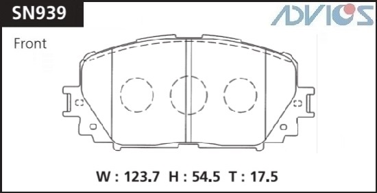 КОЛОДКИ ТОРМОЗНЫЕ ДИСКОВЫЕ ADVICS SN939