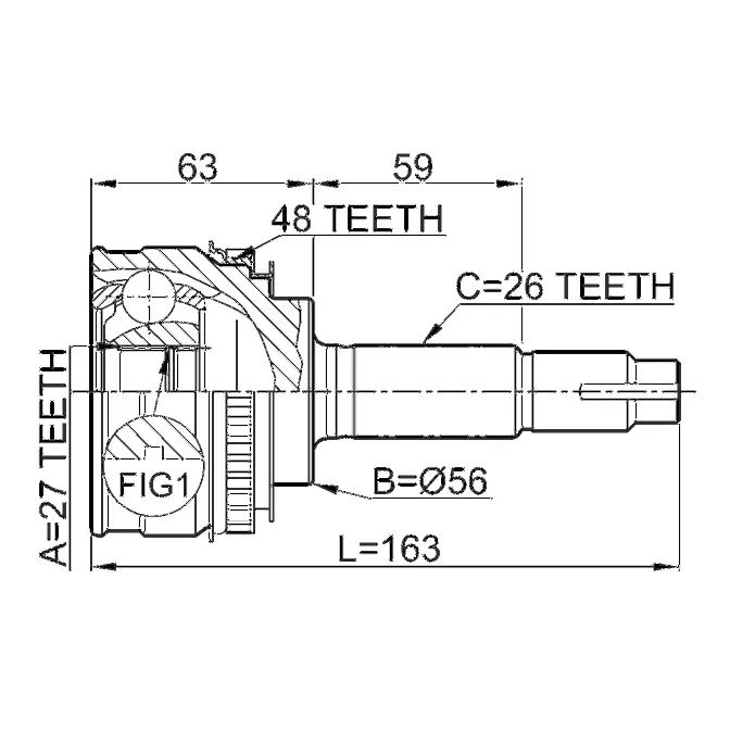 ШРУС ВНЕШНИЙ HDK TOE060A
