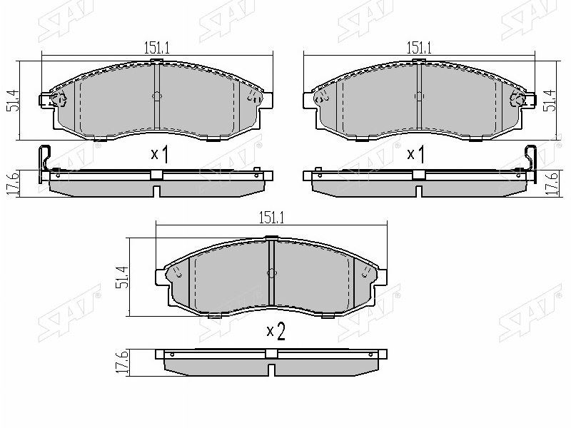 КОЛОДКИ ТОРМОЗНЫЕ ДИСКОВЫЕ SAT STMR527550