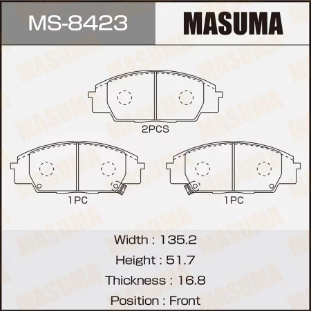 КОЛОДКИ ТОРМОЗНЫЕ ДИСКОВЫЕ MASUMA MS8423