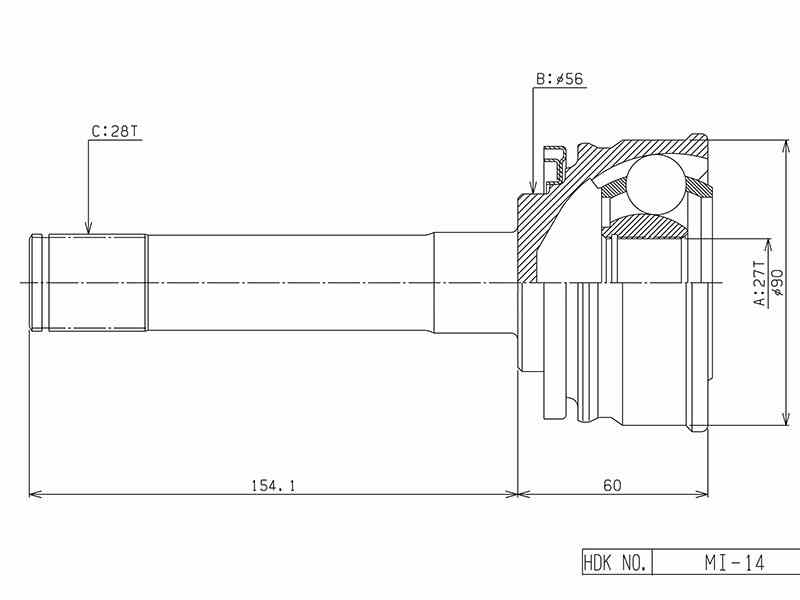 ШРУС ВНЕШНИЙ (НАРУЖНИЙ) HDK MI014