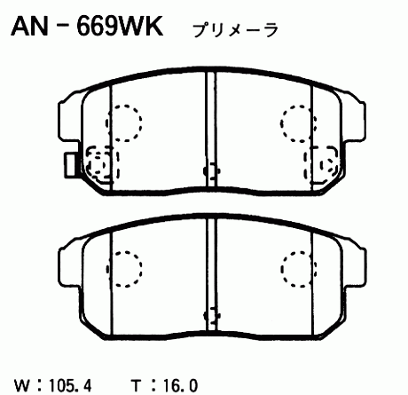КОЛОДКИ ТОРМОЗНЫЕ ДИСКОВЫЕ AKEBONO AN669WK