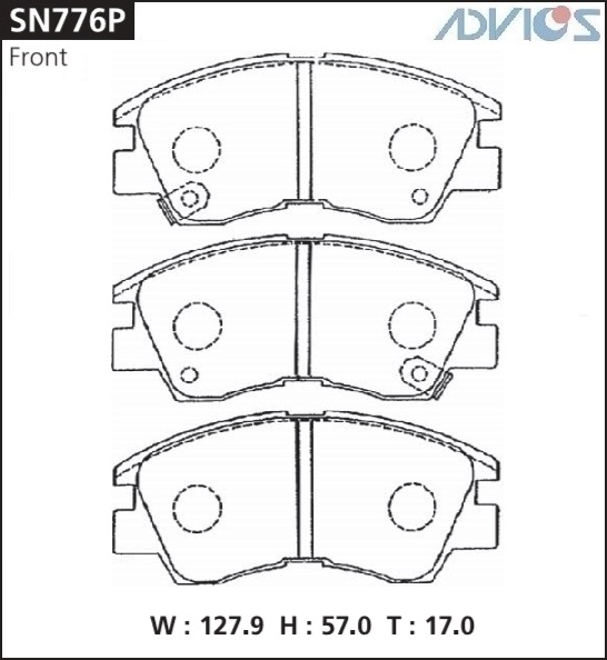 КОЛОДКИ ТОРМОЗНЫЕ ДИСКОВЫЕ ADVICS SN776P