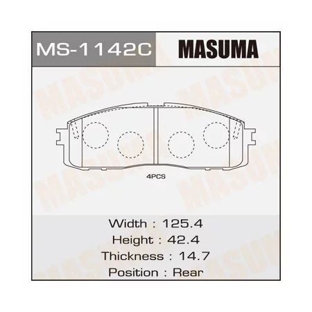 КОЛОДКИ ТОРМОЗНЫЕ ДИСКОВЫЕ MASUMA MS1142