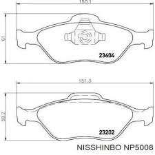 КОЛОДКИ ТОРМОЗНЫЕ ДИСКОВЫЕ NISSHINBO NP5008