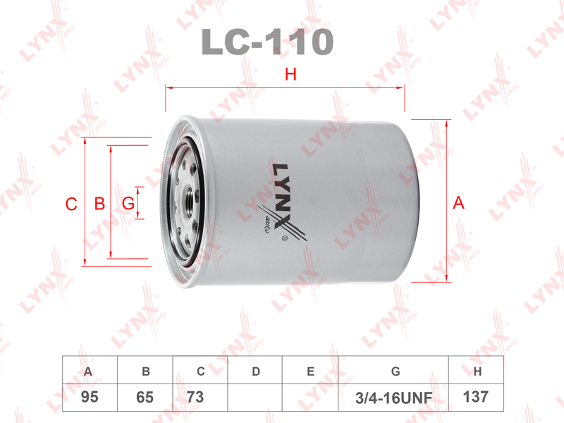 ФИЛЬТР МАСЛЯНЫЙ LYNXauto LC110