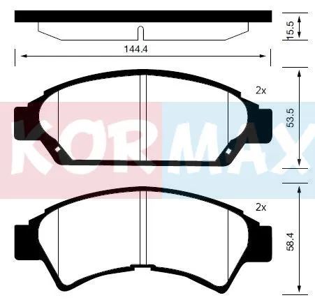 КОЛОДКИ ТОРМОЗНЫЕ ДИСКОВЫЕ KORMAX KBP069